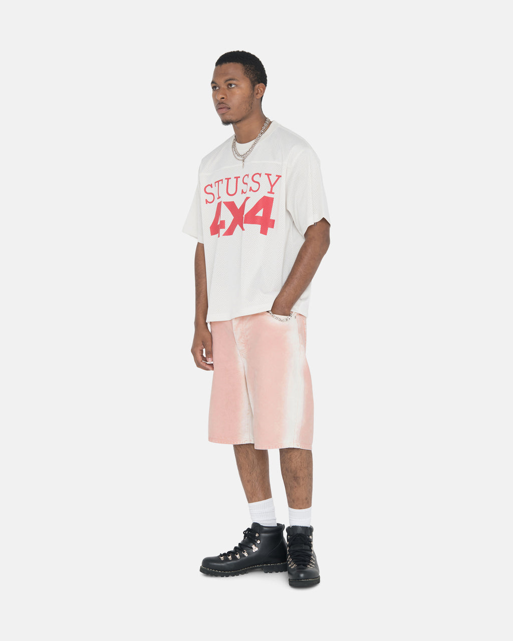 Stussy 4x4 Mesh Football Maglia Beige | 038PKVDJM