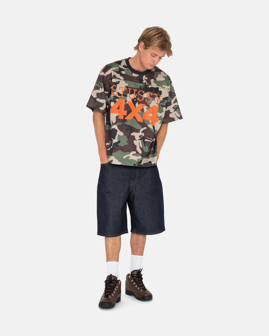 Stussy 4x4 Mesh Football Maglia Camouflage | 608UEHTJM