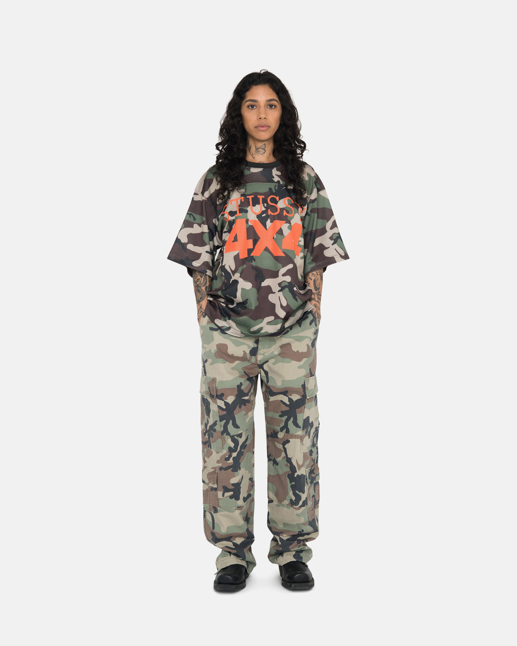 Stussy 4x4 Mesh Football Maglia Camouflage | 608UEHTJM