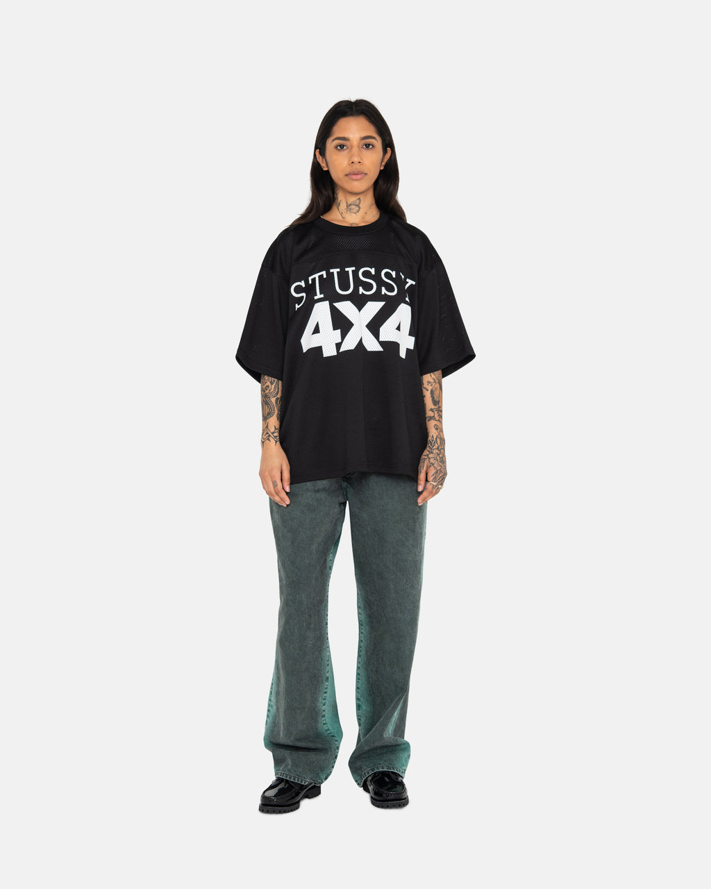 Stussy 4x4 Mesh Football Maglia Nere | 594HYGXIZ