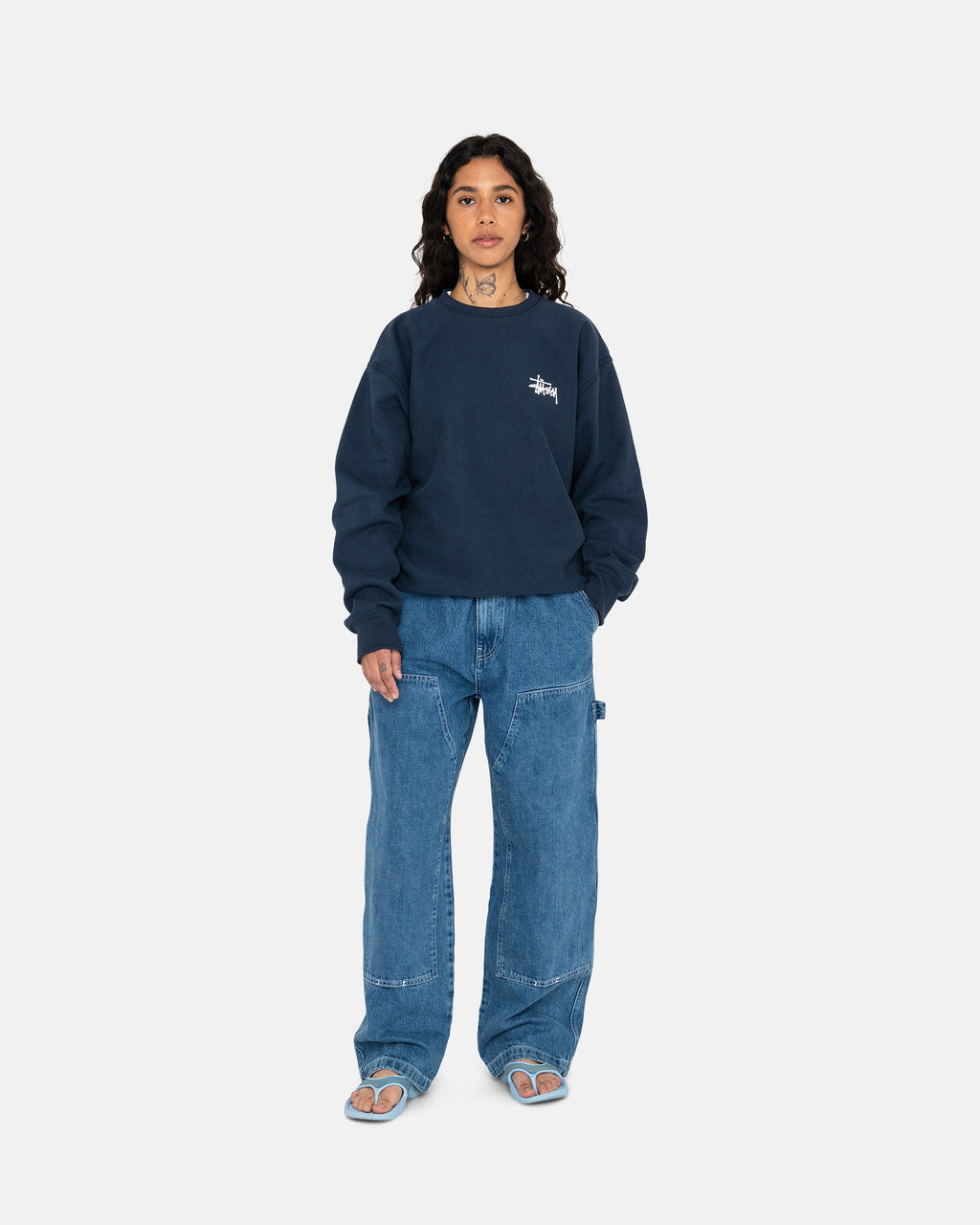 Stussy Basic Crew Pantaloncini Blu Marino | 219FTDKVS