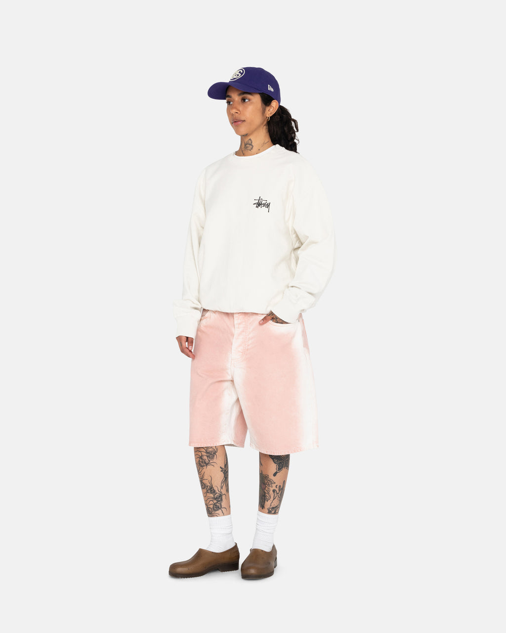 Stussy Basic Crew Pantaloncini Grigie | 287FGRKVO