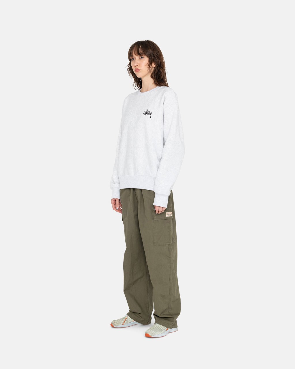 Stussy Basic Crew Pantaloncini Grigie | 570DLFSIJ