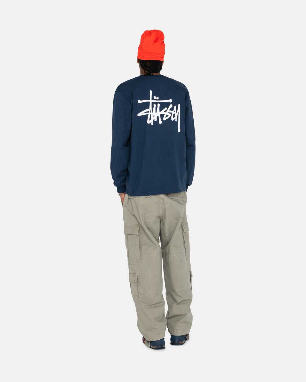 Stussy Basic Ls Magliette Running Blu Marino | 134IPRWOH