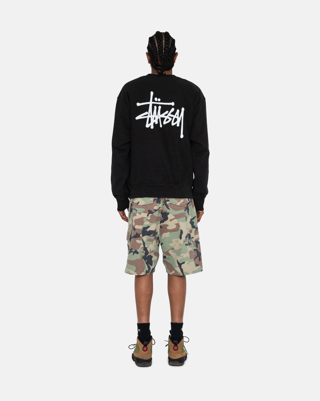 Stussy Basic Pigment Dyed Crew Pantaloncini Nere | 914BIKSXN