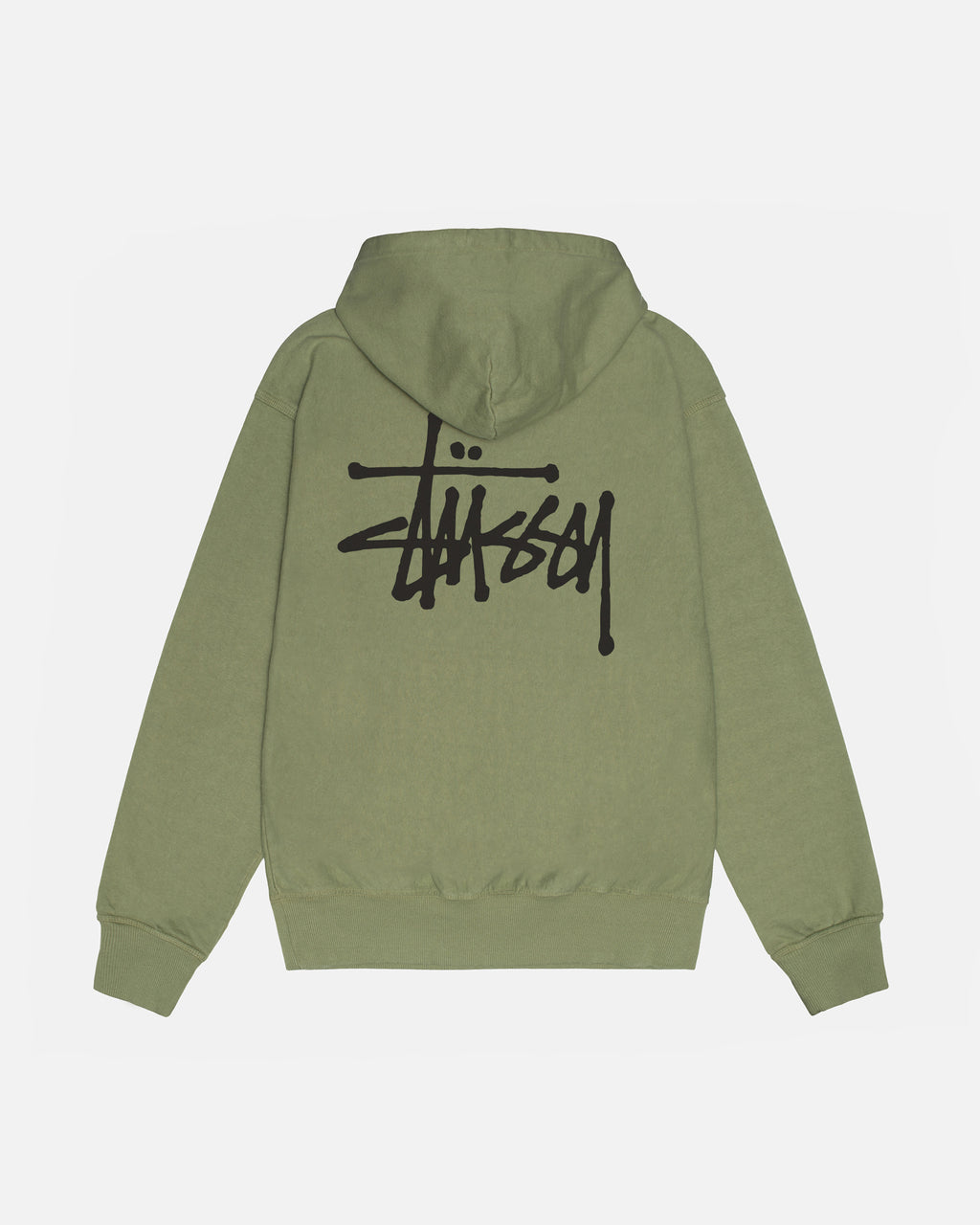 Stussy Basic Pigment Dyed Felpa con Cappuccio Artichoke | 605BUPEVS