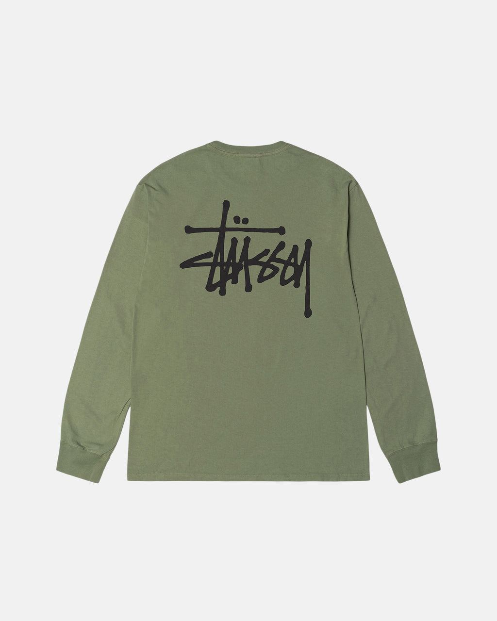 Stussy Basic Pigment Dyed Ls Magliette Running Artichoke | 314ZPASOD