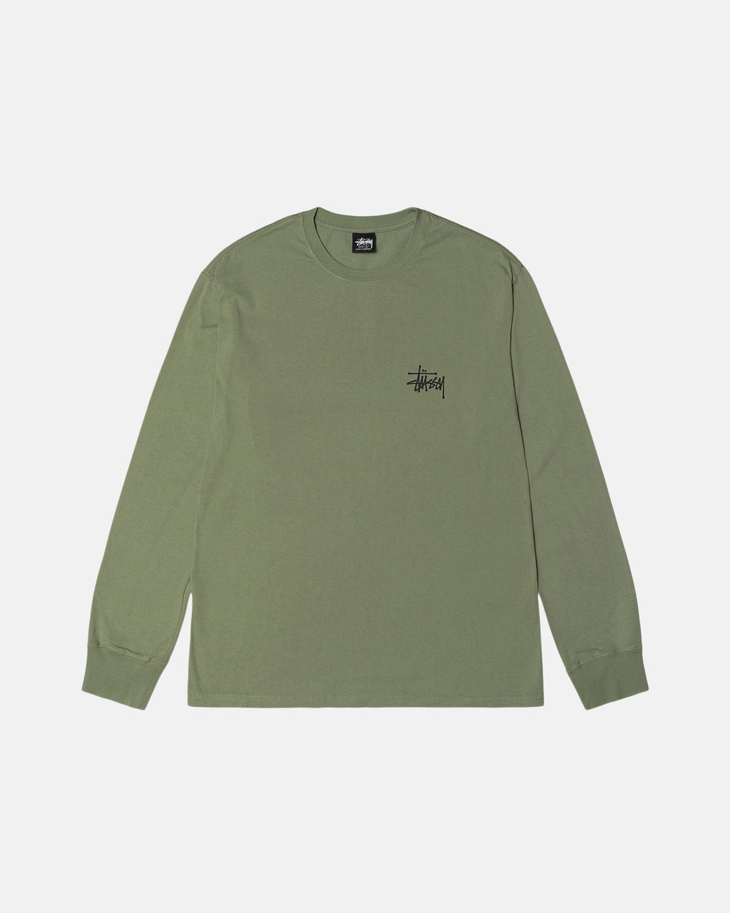 Stussy Basic Pigment Dyed Ls Magliette Running Artichoke | 314ZPASOD