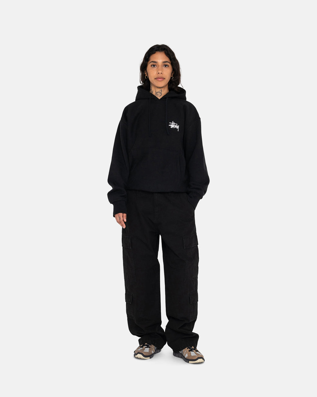 Stussy Basic Stüssy Felpa con Cappuccio Nere | 307GQXAOS