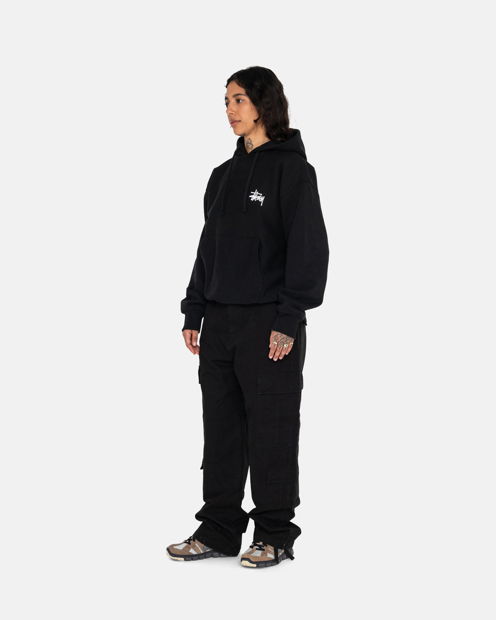 Stussy Basic Stüssy Felpa con Cappuccio Nere | 307GQXAOS