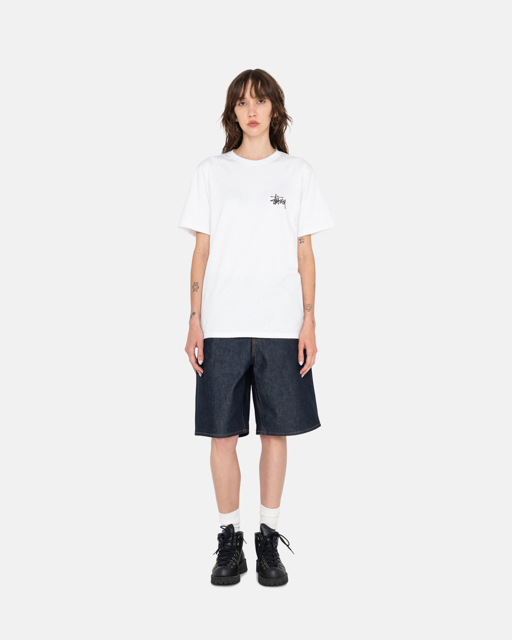 Stussy Basic Stüssy Magliette Running Bianche | 835QJBWGC