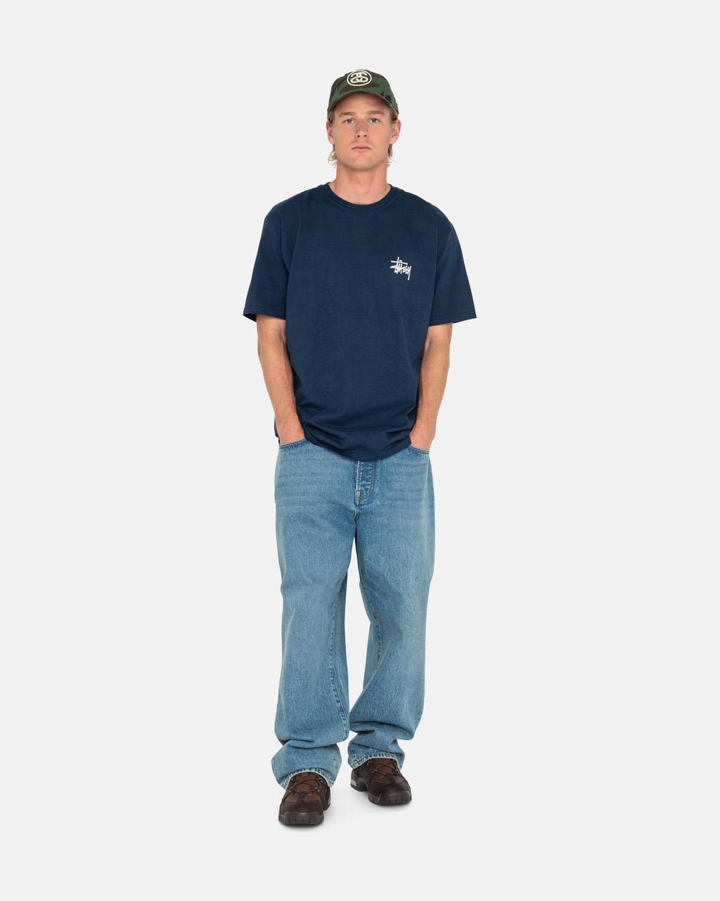 Stussy Basic Stüssy Magliette Running Blu Marino | 879TLGADW