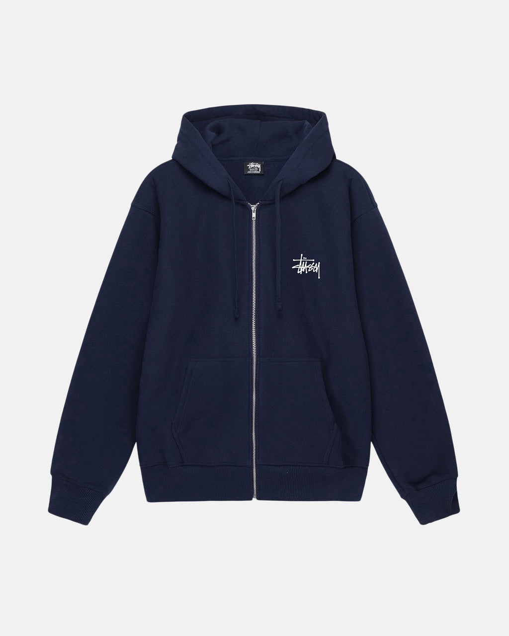 Stussy Basic Zip Felpa con Cappuccio Blu Marino | 193DYSLQM