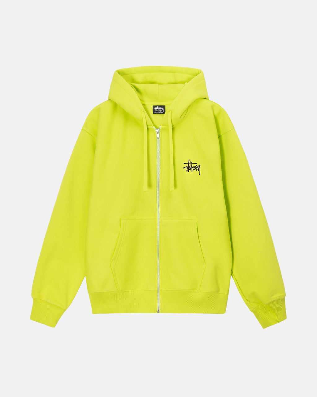 Stussy Basic Zip Felpa con Cappuccio Keylime | 163SIEDAL