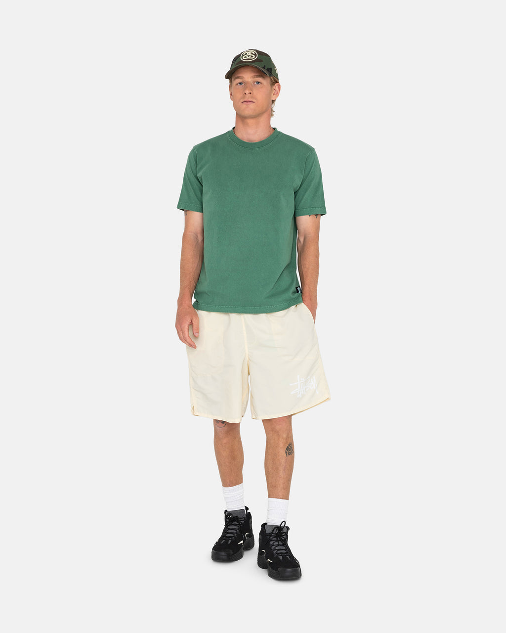 Stussy Big Basic Acqua Pantaloncini Crema | 208GRNETM