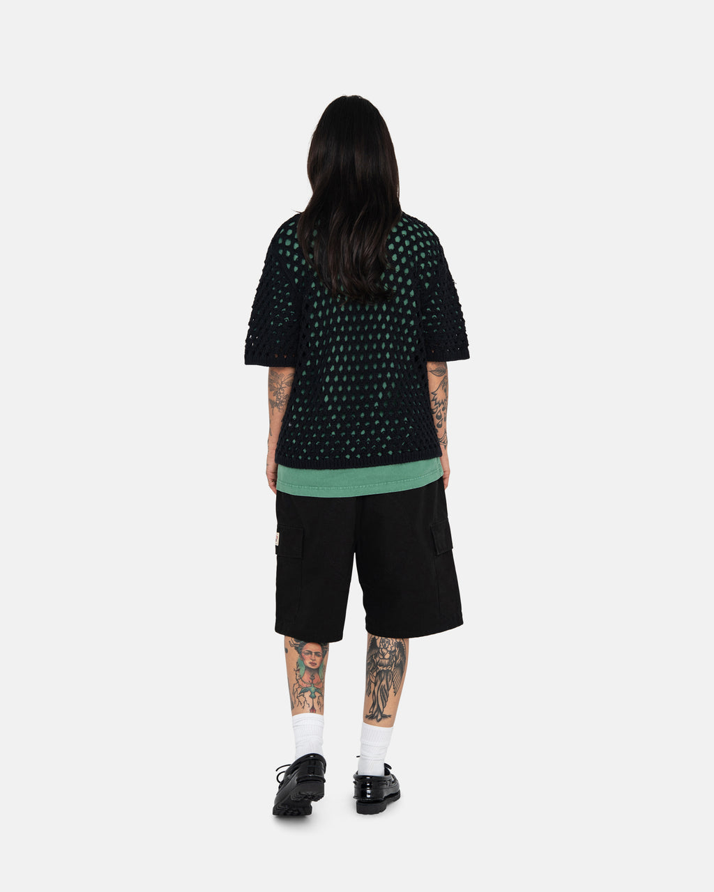 Stussy Big Mesh Polo Maglioni Nere | 724JYSPGX