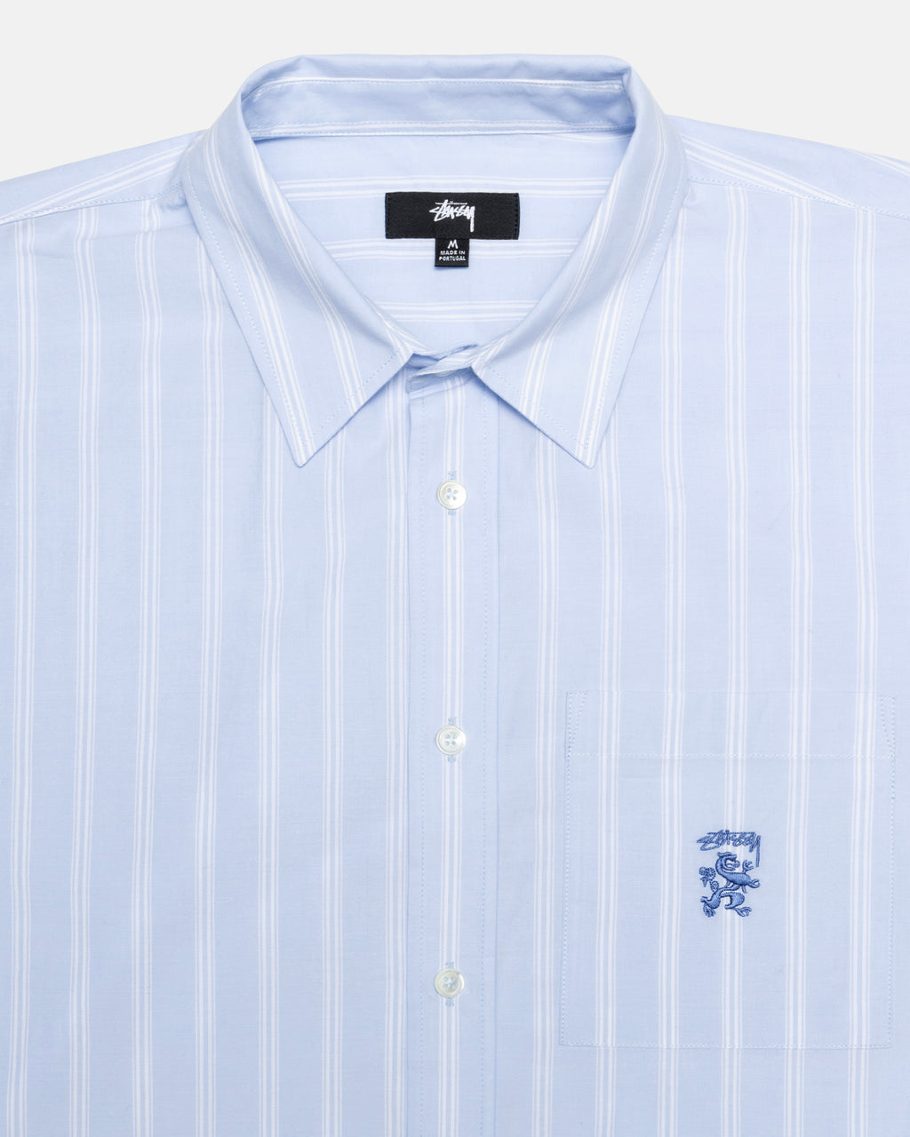 Stussy Boxy A Strisce Ss Camicie Blu Strisce | 279HTPVYB