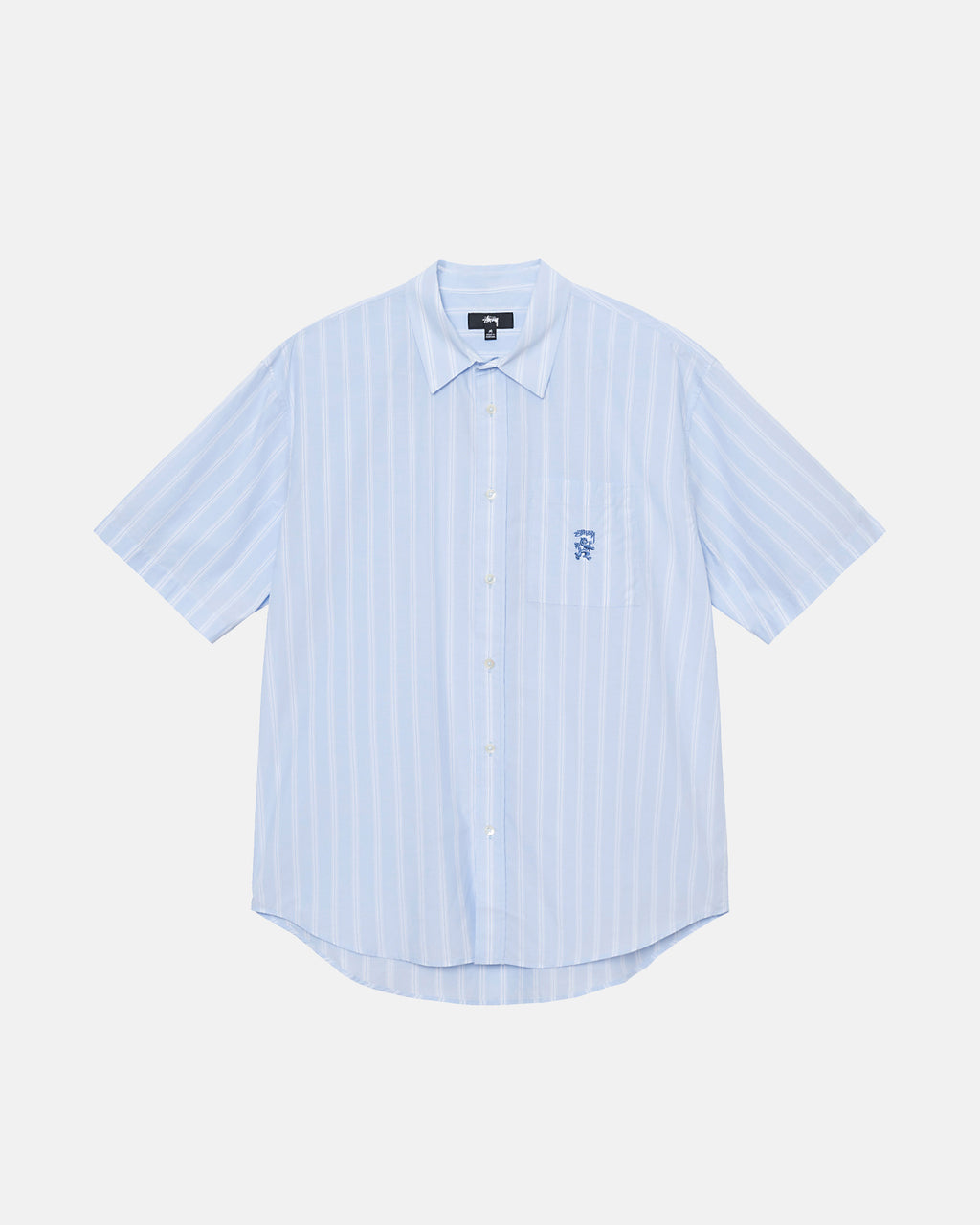 Stussy Boxy A Strisce Ss Camicie Blu Strisce | 279HTPVYB