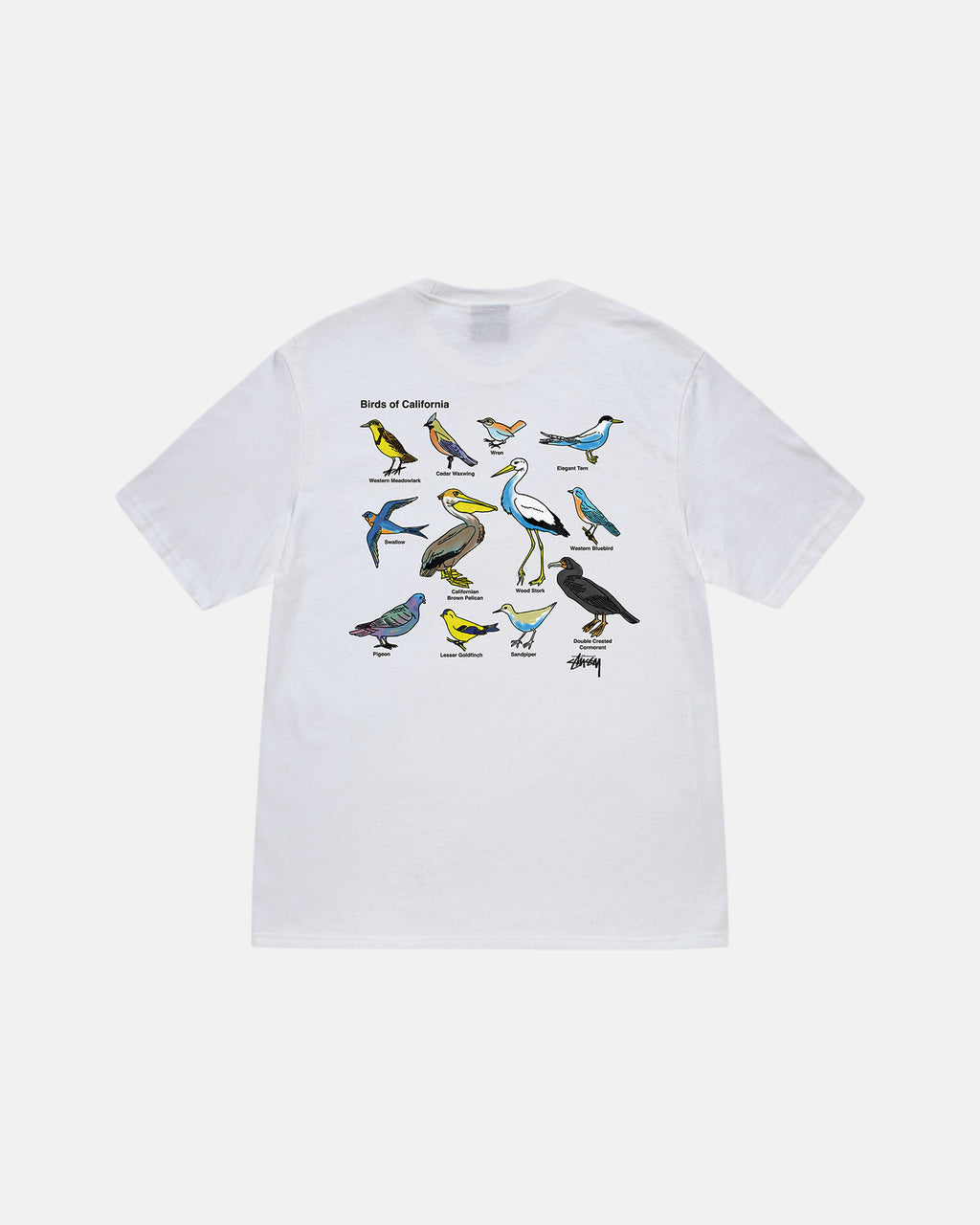 Stussy California Birds Magliette Running Bianche | 172XZOIPW