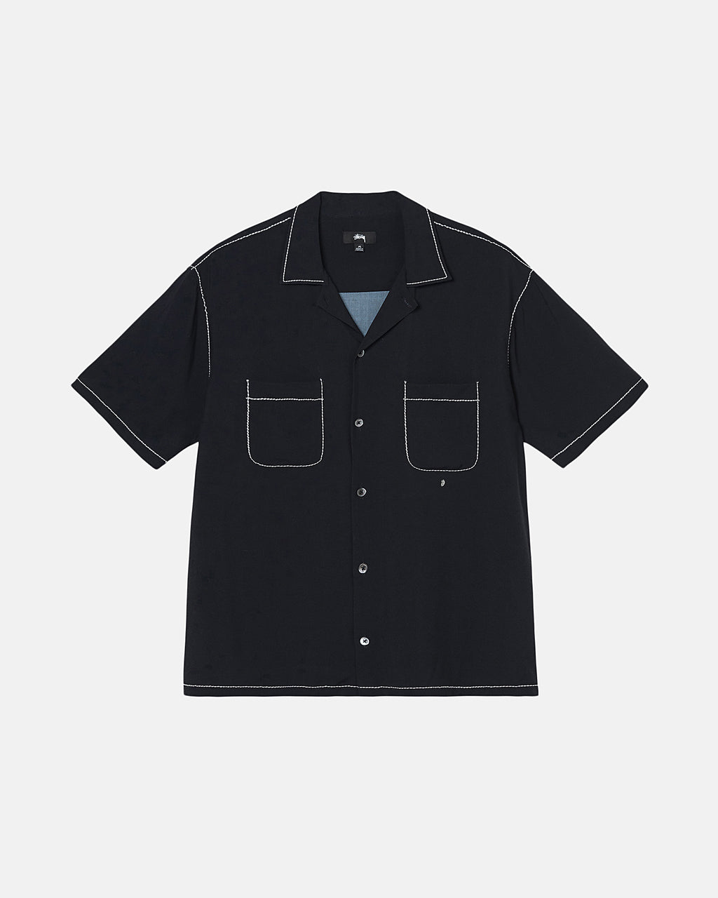 Stussy Contrast Pick Stitched Camicie Nere | 785LBUXCT