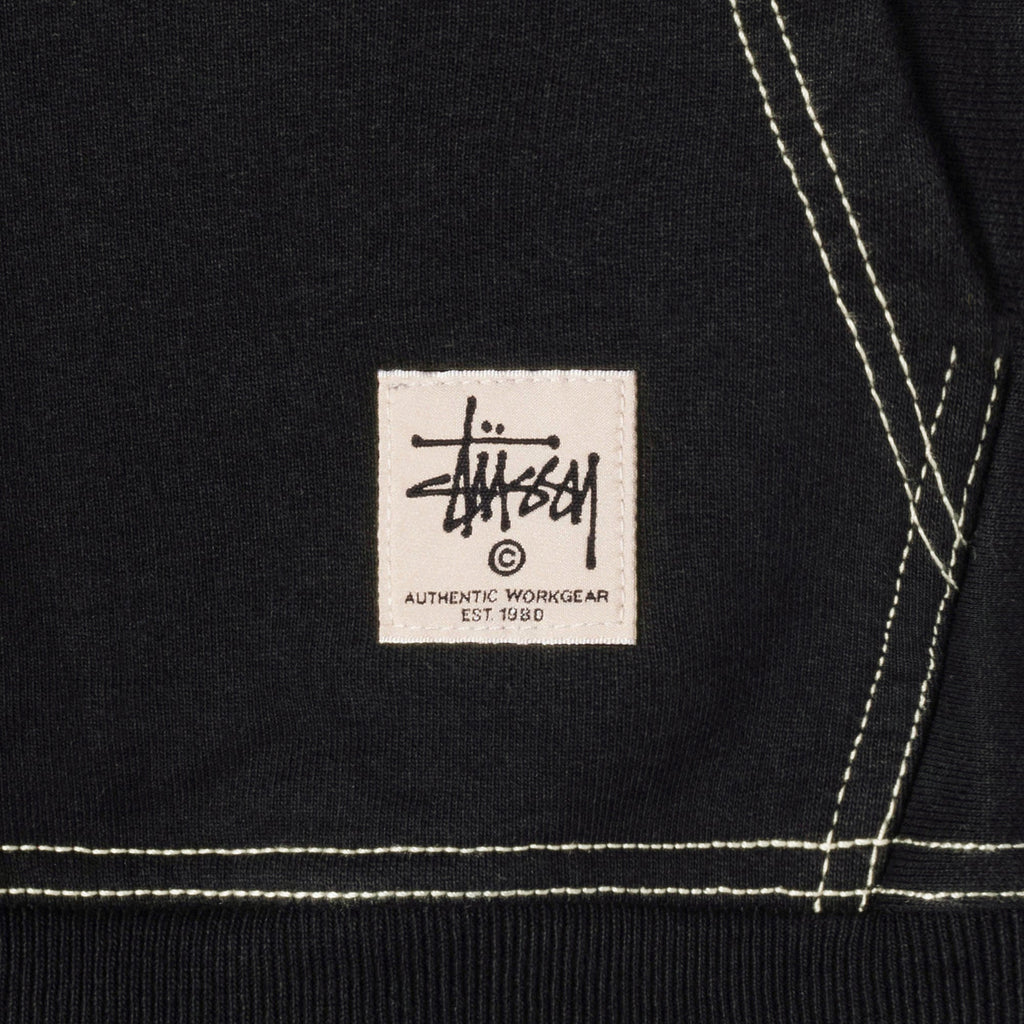 Stussy Contrast Stitch Label Felpa con Cappuccio Nere | 175OQTUGX