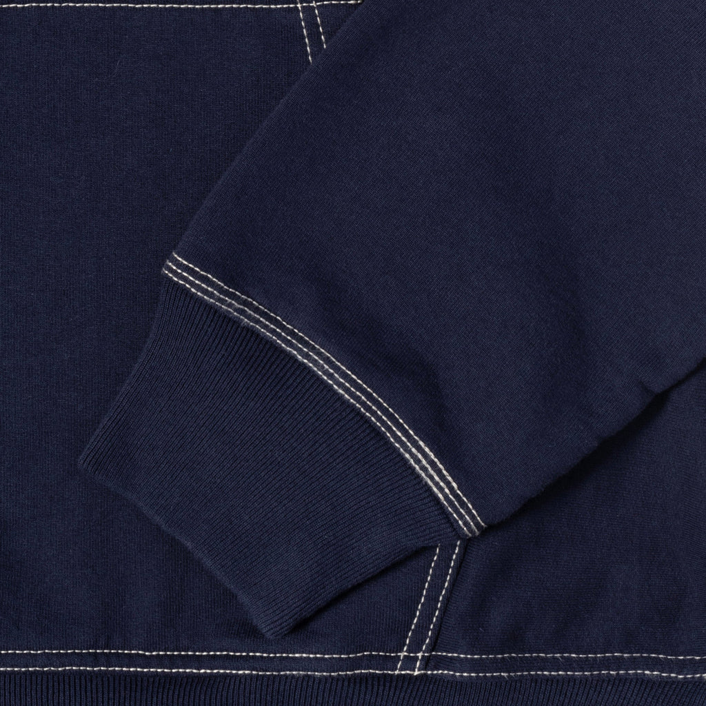 Stussy Contrast Stitch Label Felpa con Cappuccio Blu Marino | 245QVHYXS