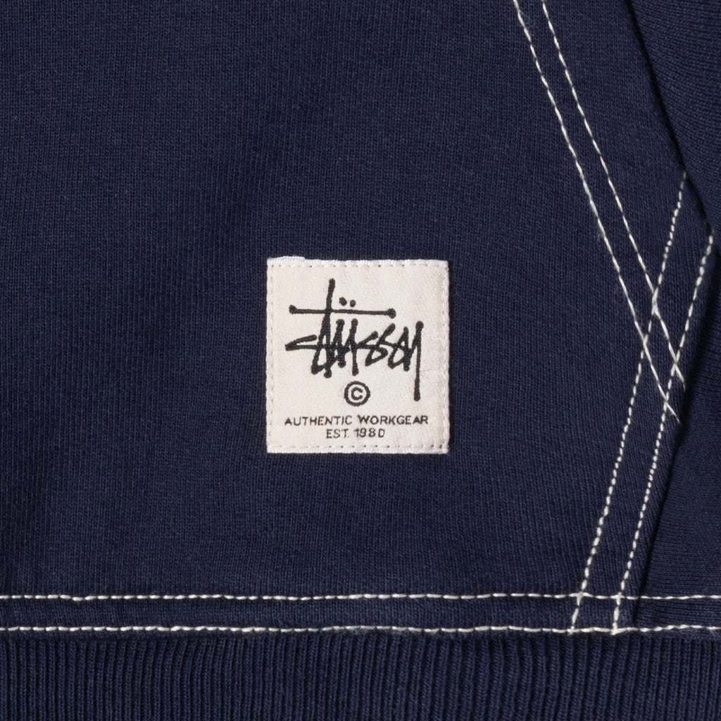 Stussy Contrast Stitch Label Felpa con Cappuccio Blu Marino | 245QVHYXS