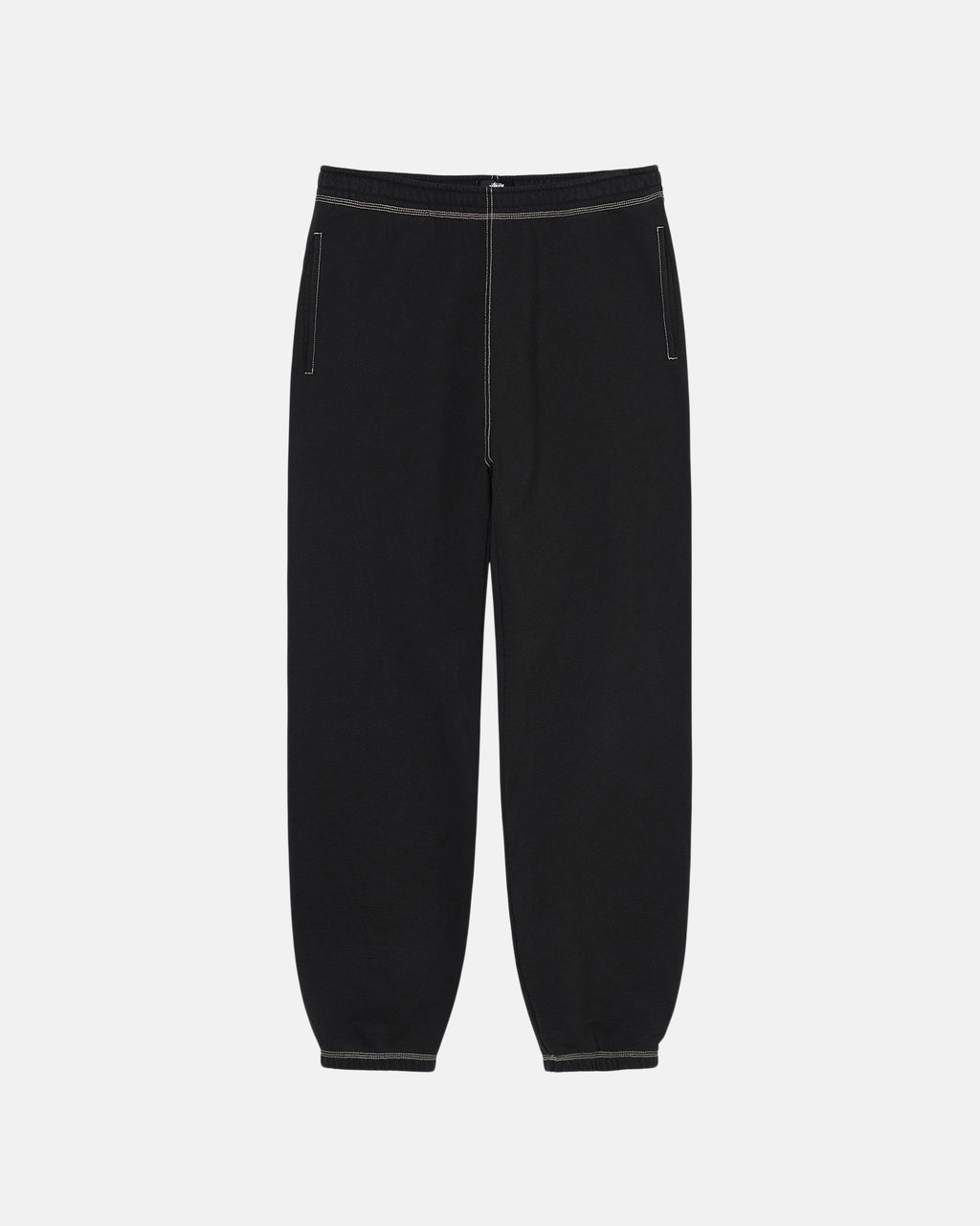 Stussy Contrast Stitch Label Pantaloni Nere | 472SWMDIY