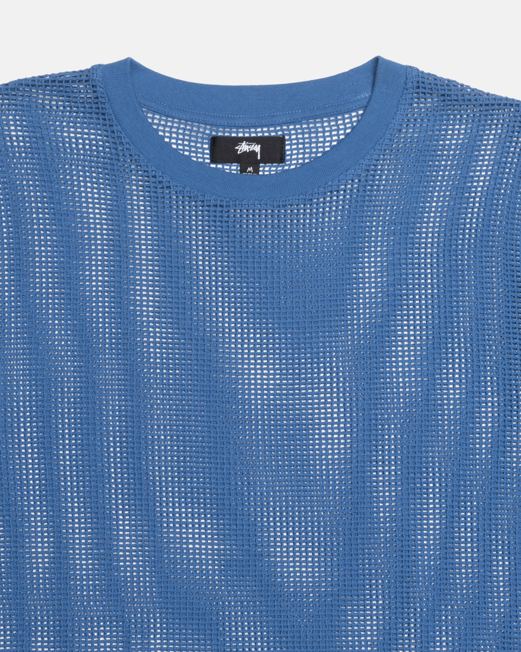 Stussy Cotone Mesh Ls Crew Camicie Blu | 214LOVKCM