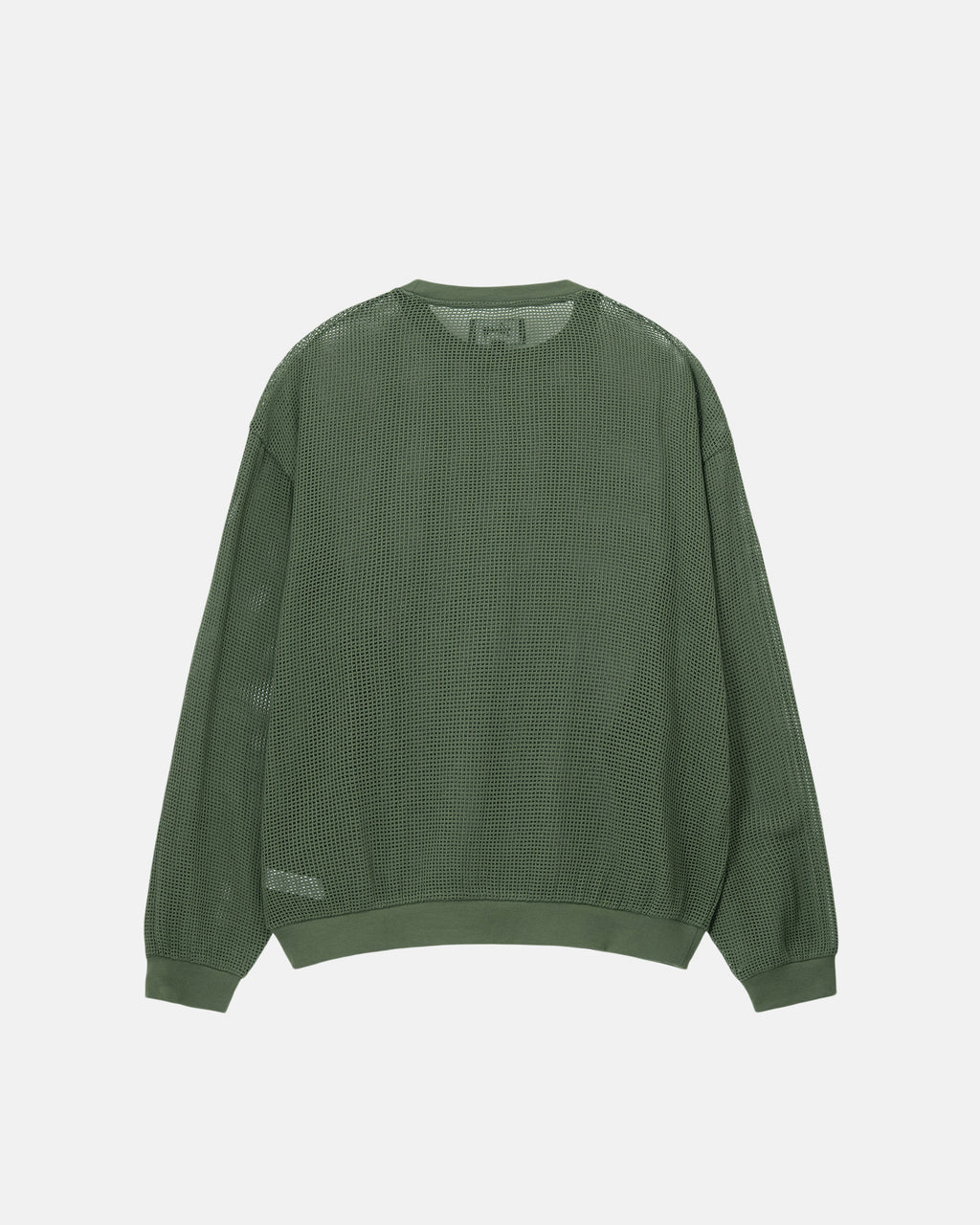 Stussy Cotone Mesh Ls Crew Camicie Verde Oliva | 634PFUIRM