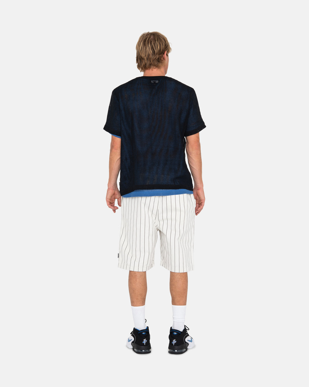 Stussy Cotone Mesh Ss Crew Camicie Nere | 974WCNVXA