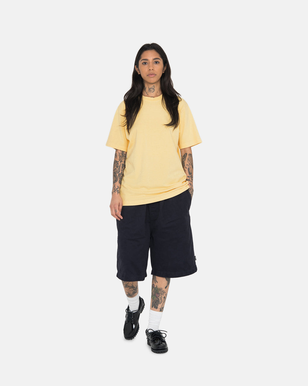 Stussy Heavyweight Pigment Dyed Crew Magliette Running Gialle | 085MZIJWK