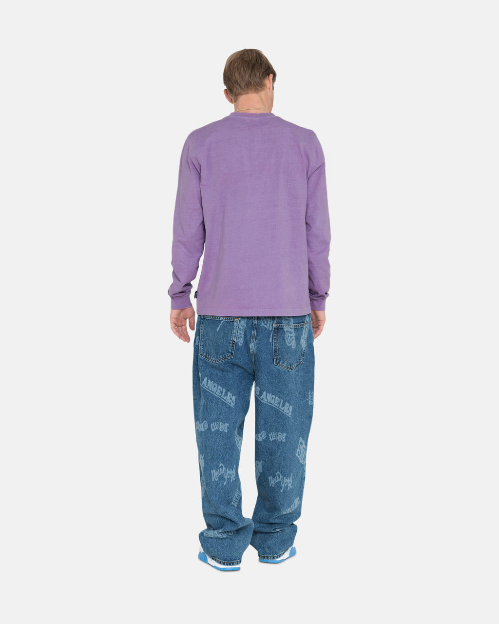 Stussy Heavyweight Pigment Dyed Ls Crew Camicie Lavanda | 480QJGNEM