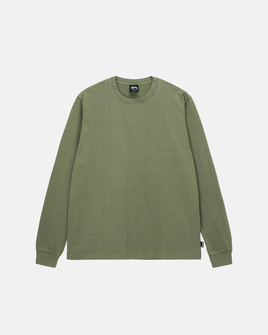 Stussy Heavyweight Pigment Dyed Ls Crew Camicie Verde Oliva | 675MHSXCB