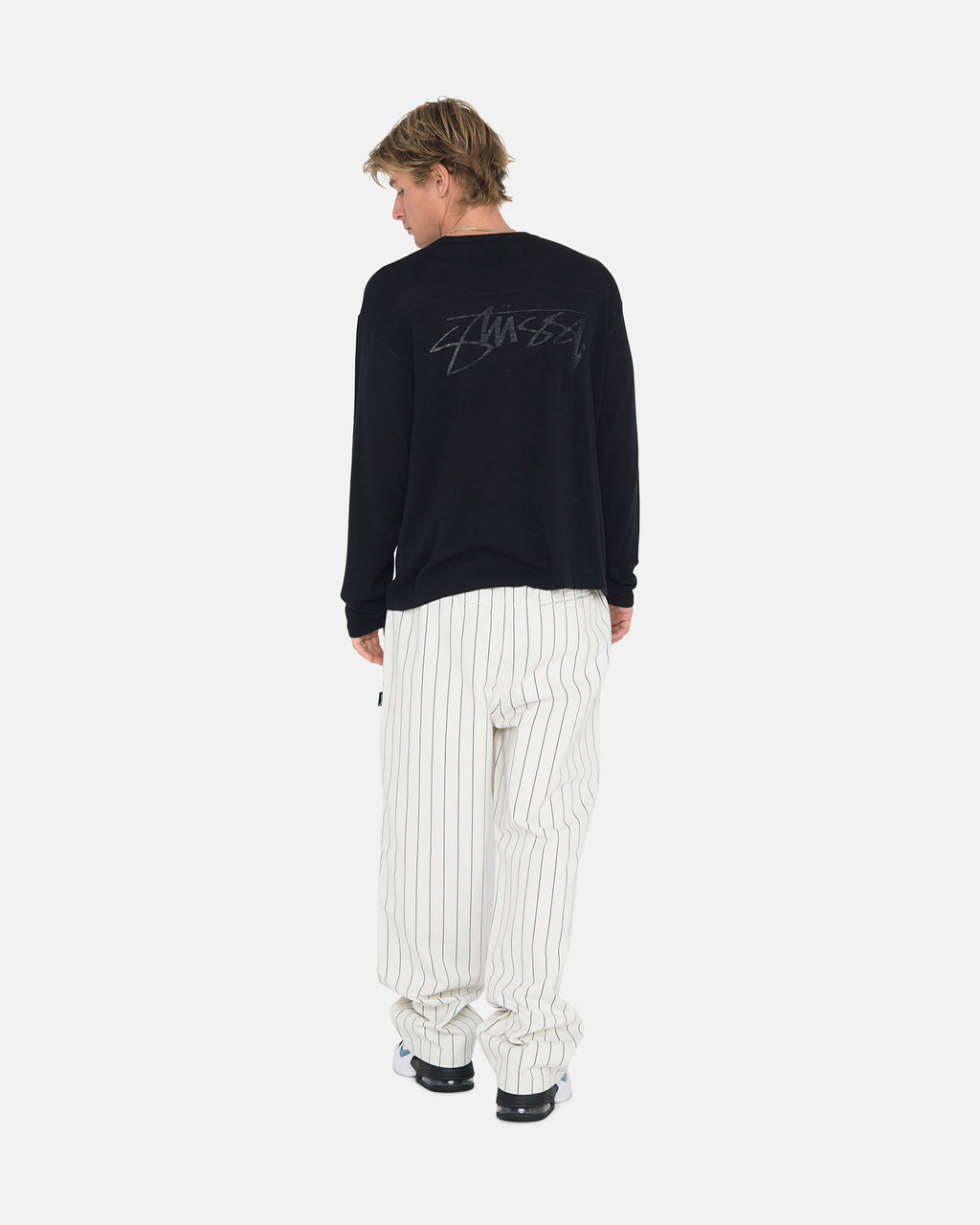 Stussy Leggere Football Crew Camicie Nere | 972UOZYMG