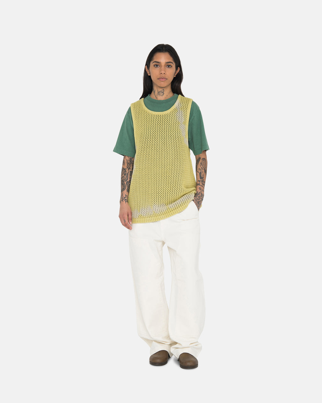 Stussy O'dyed Heavyweight Mesh Canotta Gialle | 730SRVCND