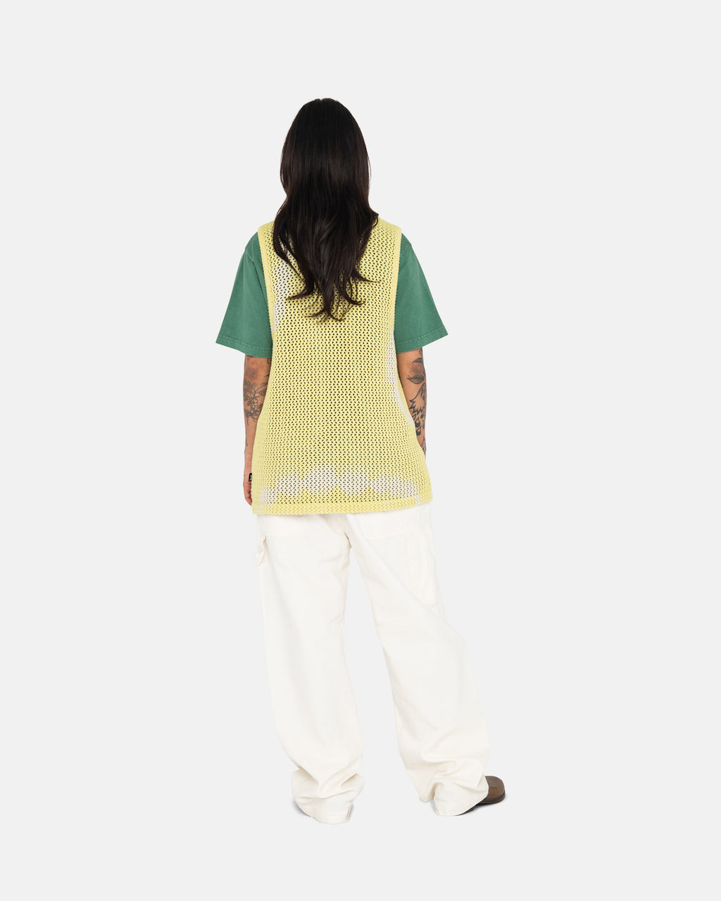 Stussy O'dyed Heavyweight Mesh Canotta Gialle | 730SRVCND