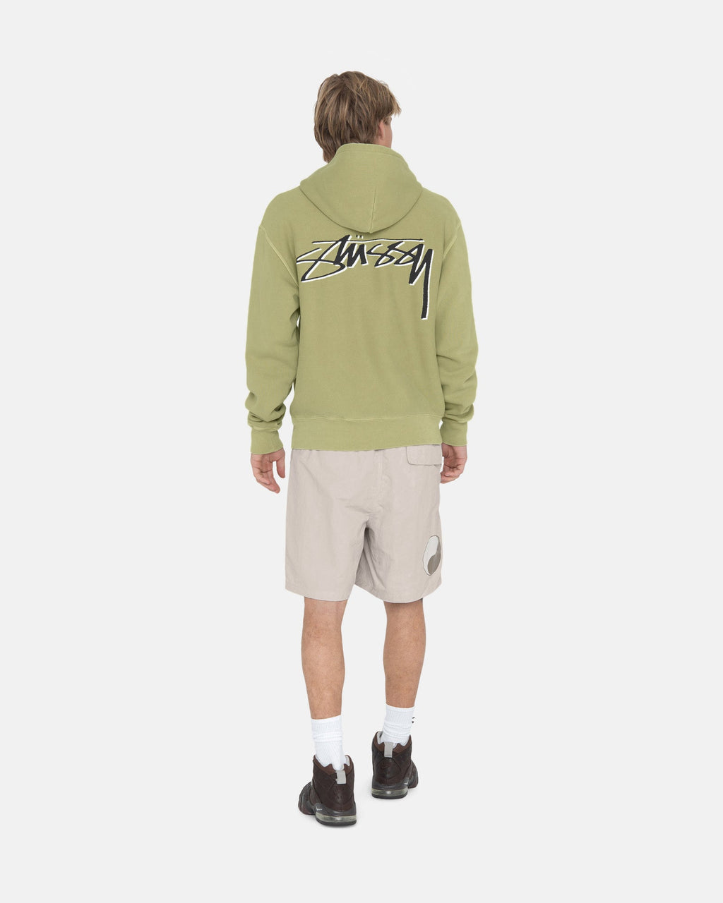 Stussy Our Legacy Drop Shadow Pigment Dyed Felpa con Cappuccio Tarragon | 618EKDNQV