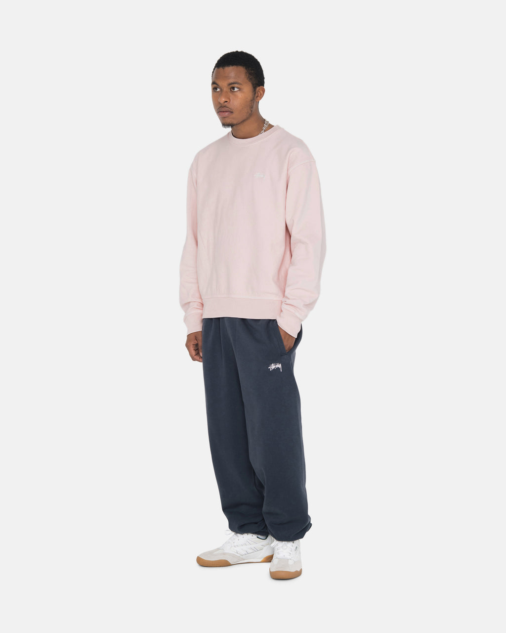 Stussy Overdyed Stock Logo Crew Pantaloncini Rosa | 671MAVGNE