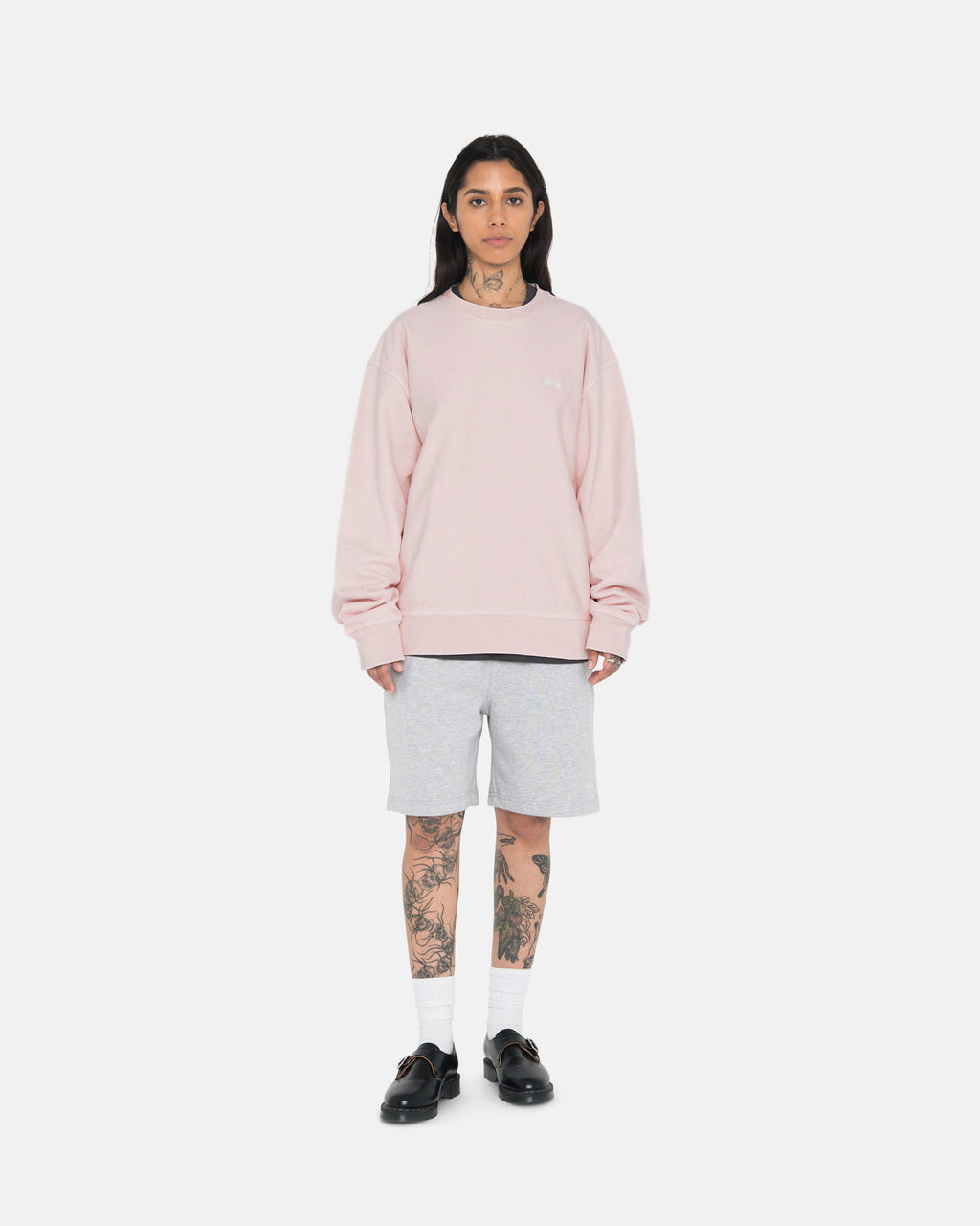 Stussy Overdyed Stock Logo Crew Pantaloncini Rosa | 671MAVGNE