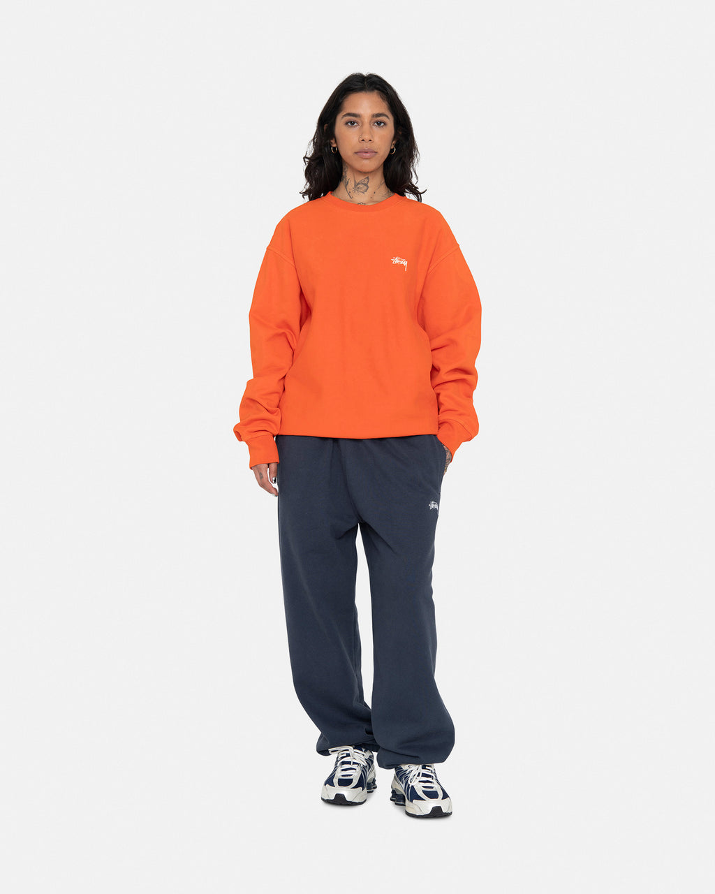 Stussy Overdyed Stock Logo Crew Pantaloncini Arancioni | 962MACUOT