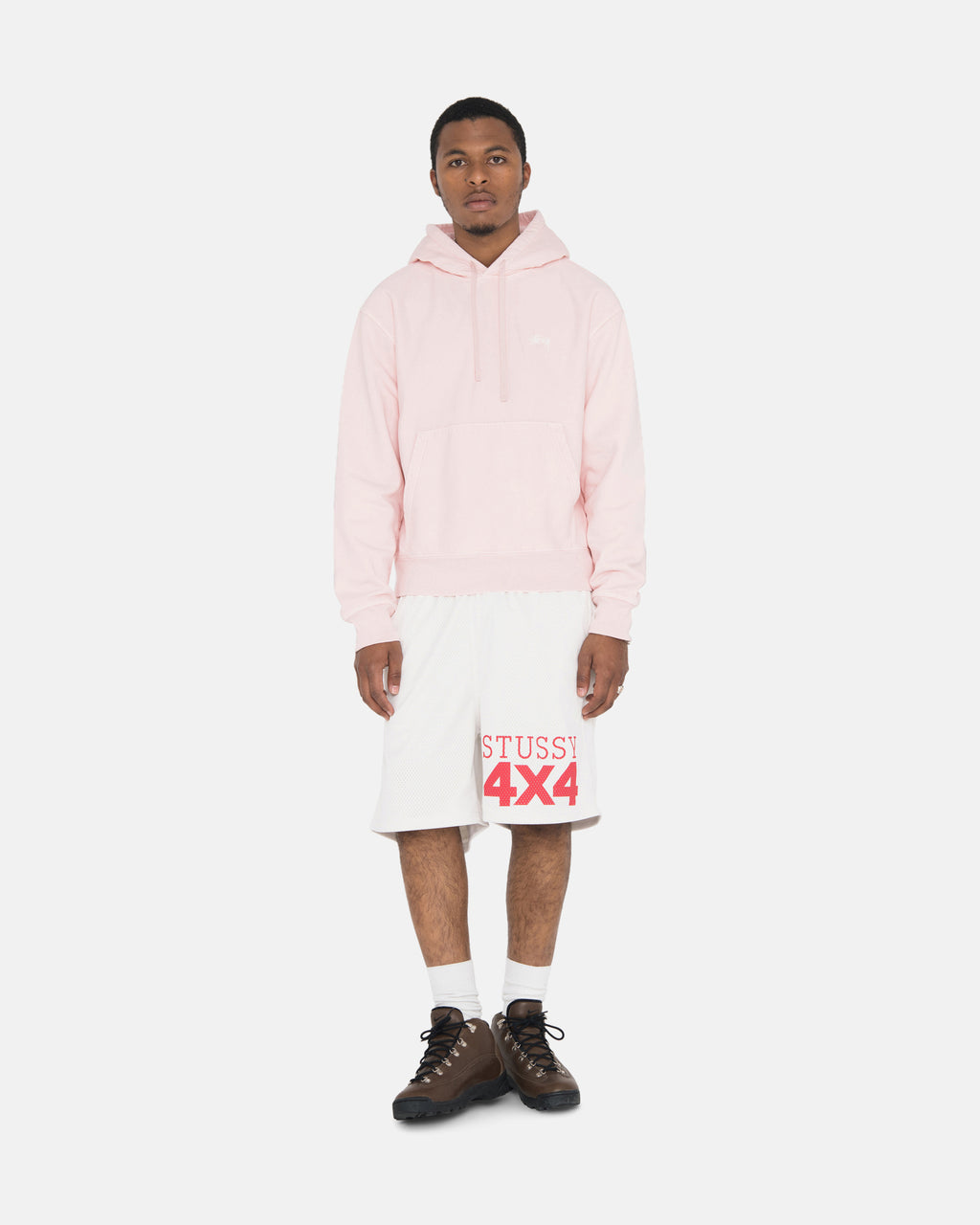 Stussy Overdyed Stock Logo Felpa con Cappuccio Rosa | 253BGPTIK