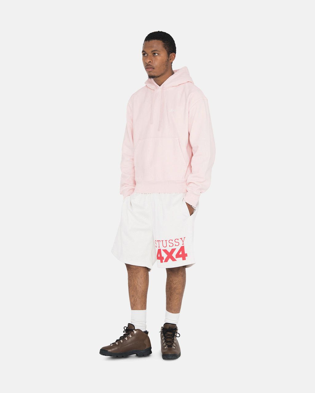 Stussy Overdyed Stock Logo Felpa con Cappuccio Rosa | 253BGPTIK