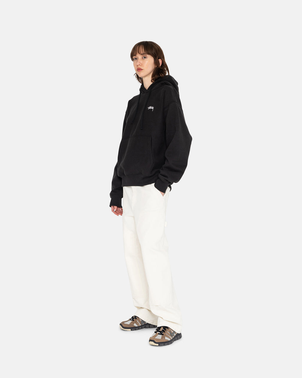 Stussy Overdyed Stock Logo Felpa con Cappuccio Nere | 430NGDRJX