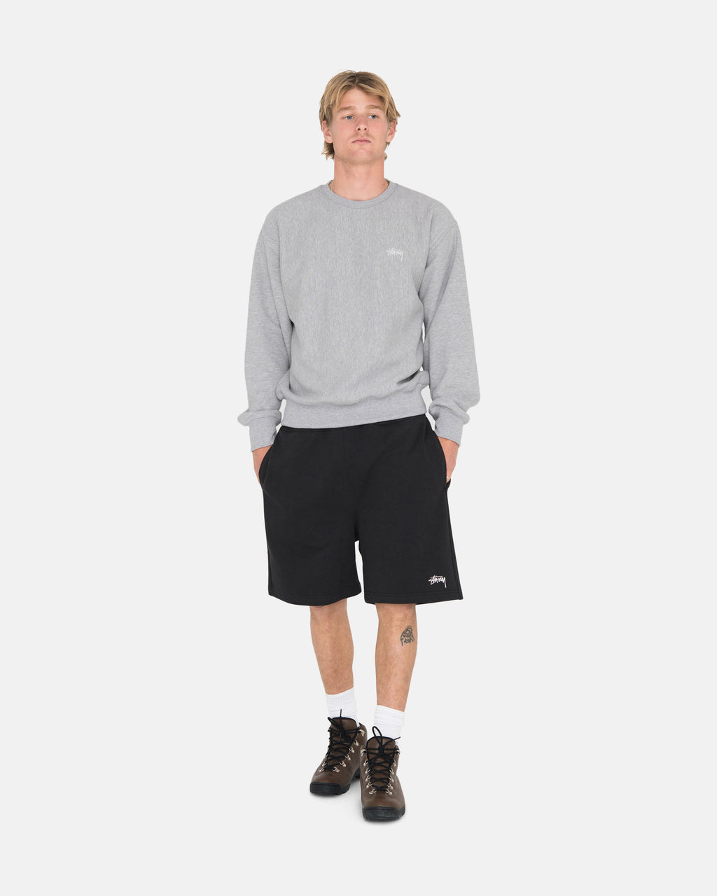 Stussy Overdyed Stock Logo Sweat Pantaloncini Nere | 645ESZMWJ