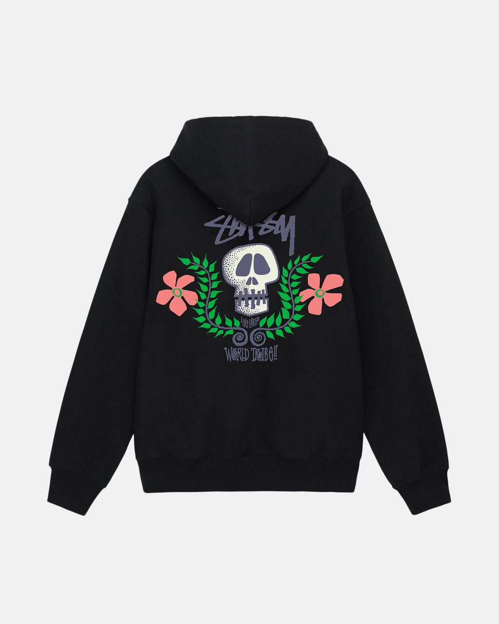 Stussy Skull Crest Felpa con Cappuccio Nere | 756IOMNSA