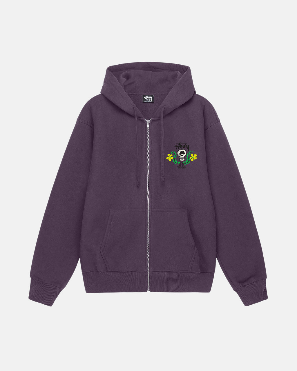 Stussy Skull Crest Zip Felpa con Cappuccio Viola | 130BKUMSQ