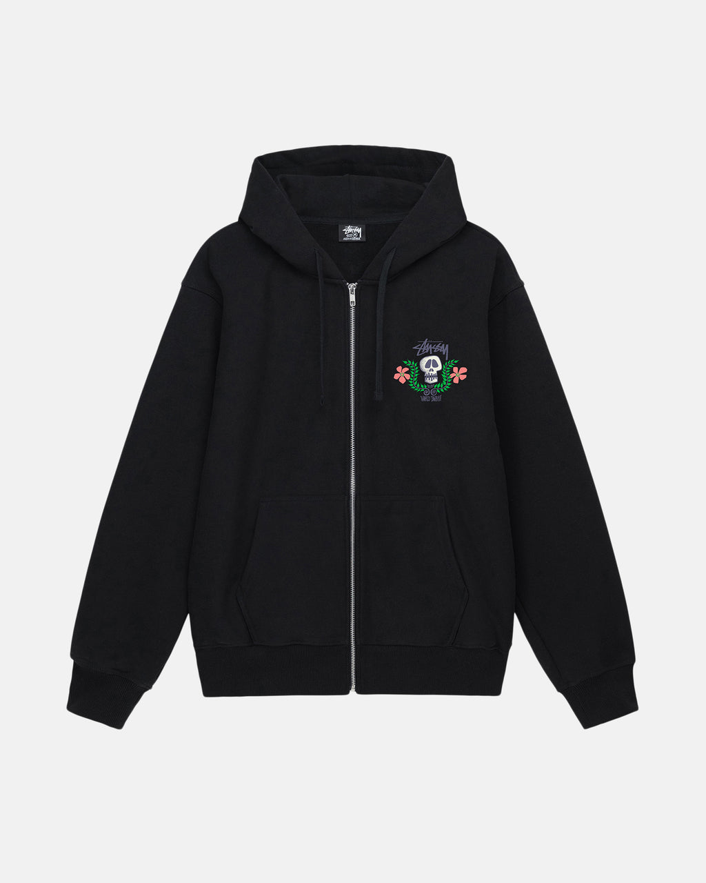 Stussy Skull Crest Zip Felpa con Cappuccio Nere | 830TQECLR