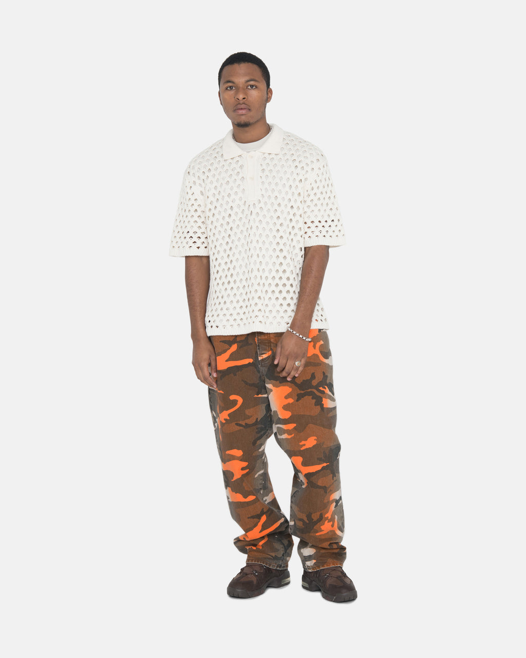 Stussy Spray Dye Big Ol' Jeans Arancioni Camouflage | 970SALECY