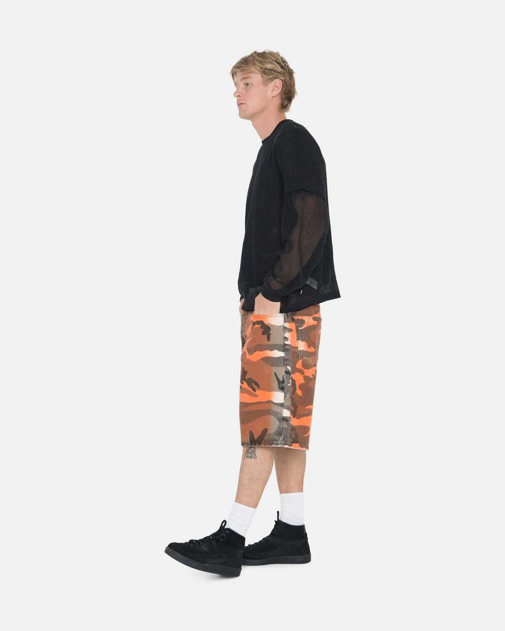 Stussy Spray Dye Big Ol' Pantaloncini Arancioni Camouflage | 250JXOYMG